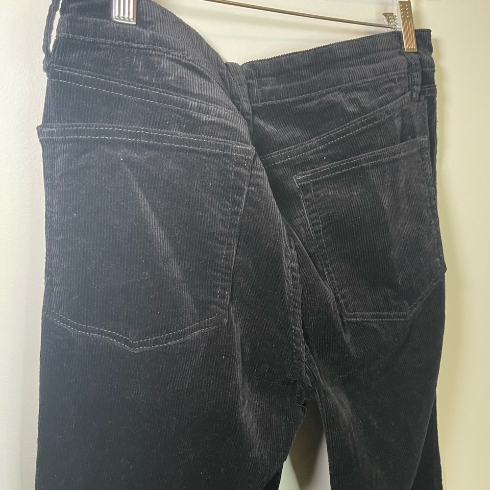 OAT NY women’s black corduroy high rise straight leg cropped raw hem pant sz 30 - Picture 8 of 9